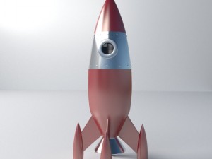 retro rocket 3D 模型