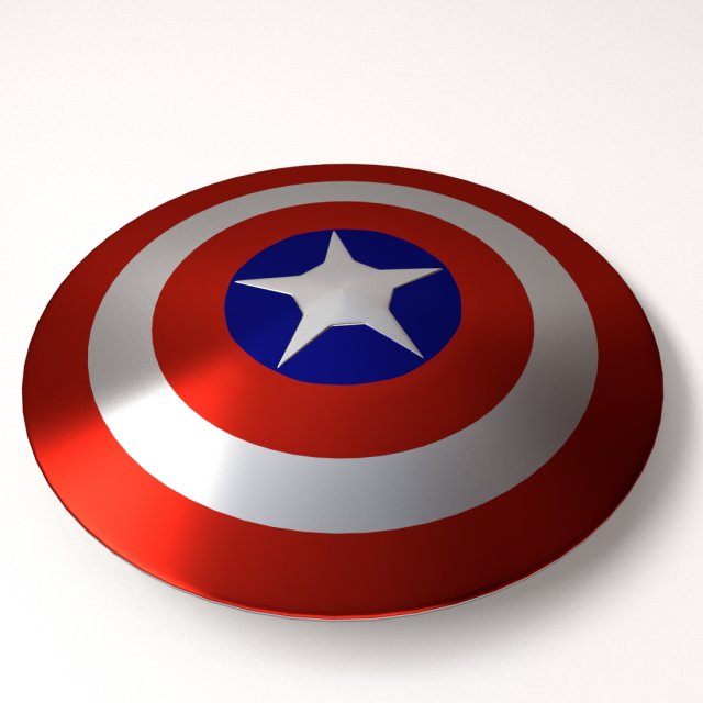 captain america shield 3Dモデル .c4d .max .obj .3ds .fbx .stl .blend 
