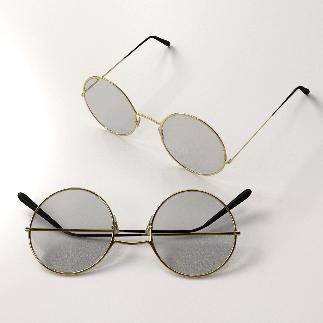 classic glasses 3D Model .c4d .max .obj .3ds .fbx .stl .blend