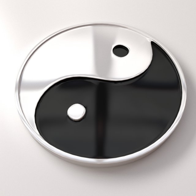 yin yang 3D Модель .c4d .max .obj .3ds .fbx .stl .blend 