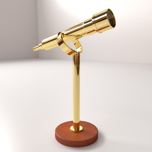 desktop telescope Modello 3D .c4d .max .obj .3ds .fbx .stl .blend 