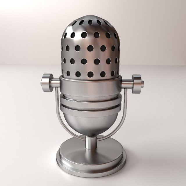 retro microphone 3D Model .c4d .max .obj .3ds .fbx .stl .blend 