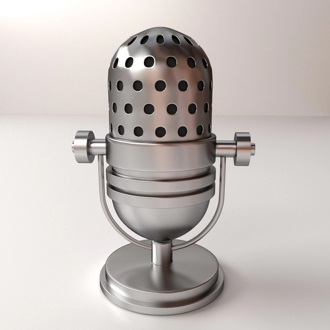 retro microphone 3D Model .c4d .max .obj .3ds .fbx .stl .blend 