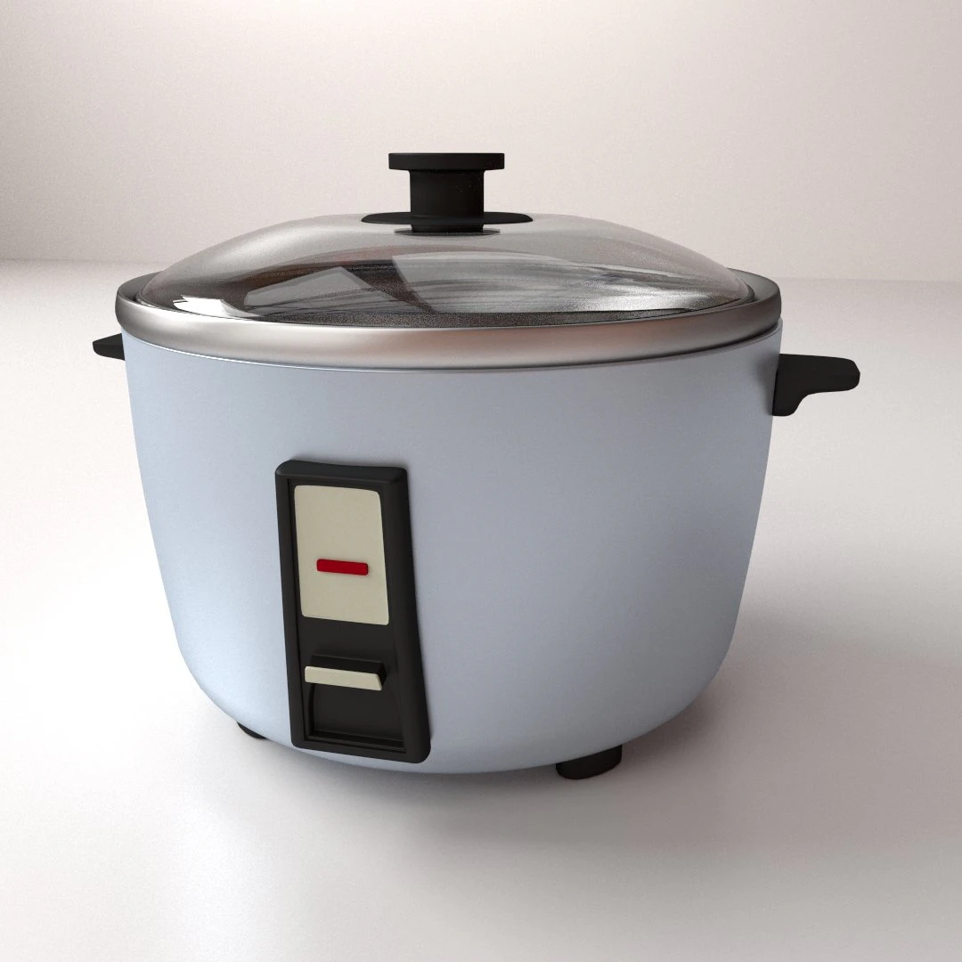rice cooker 3D Model .c4d .max .obj .3ds .fbx .stl .blend