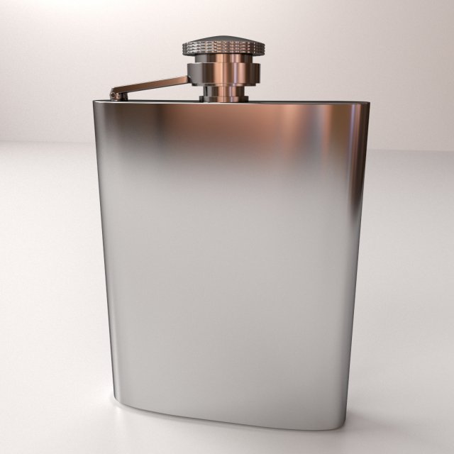 hip flask Model 3D .c4d .max .obj .3ds .fbx .stl .blend 
