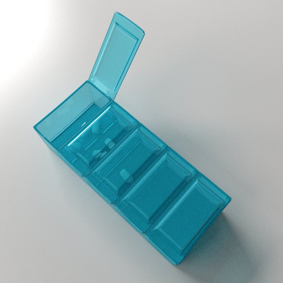 pill organizer box 3D Model .c4d .max .obj .3ds .fbx .stl .blend 