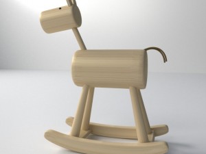 wood rocking horse 3D Model