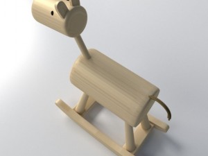 wood rocking horse 3D Модель