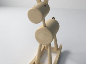 wood rocking horse 3D Модель