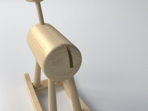 wood rocking horse 3D Модель