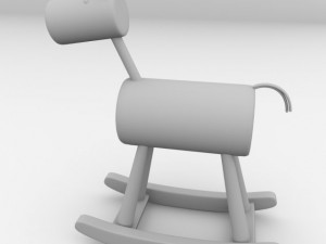 wood rocking horse 3D Модель