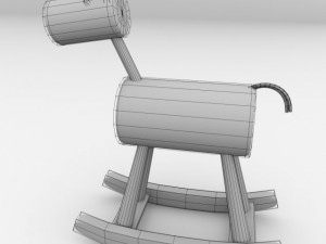 wood rocking horse 3D Модель