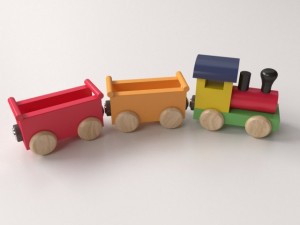 wooden toy train Modello 3D