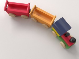 wooden toy train 3D 모델