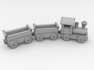 wooden toy train 3D 모델