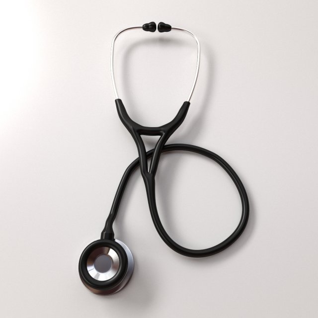 stethoscope 3D Model .c4d .max .obj .3ds .fbx .stl .blend 