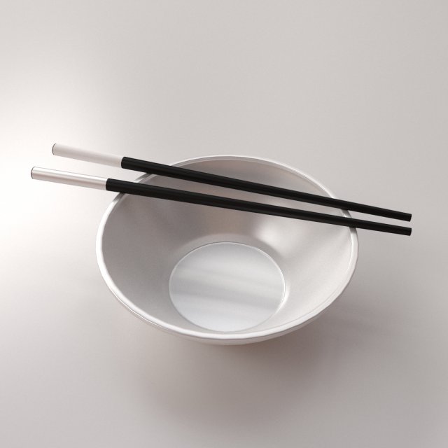 chopsticks and bowl Modèle 3D .c4d .max .obj .3ds .fbx .stl .blend 