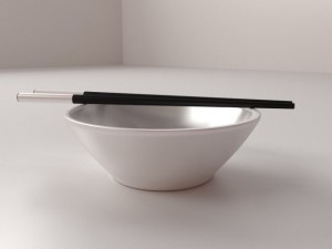 chopsticks and bowl Modèle 3D