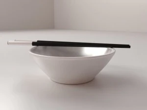 chopsticks and bowl 3D Model