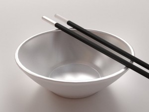 chopsticks and bowl Modèle 3D