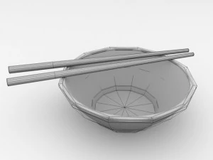 chopsticks and bowl 3D Model