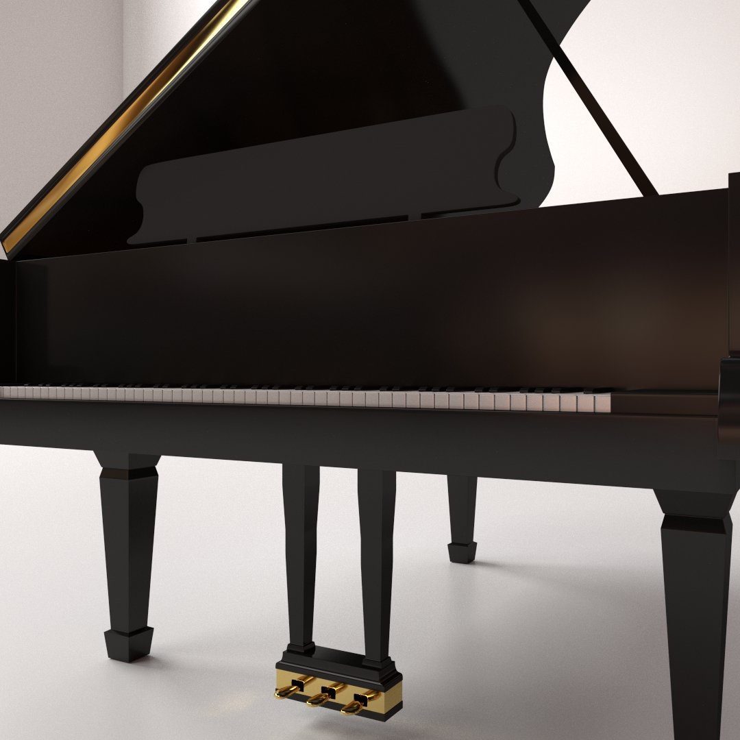 grand piano 3D Model in Piano 3DExport