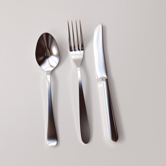 cutlery set 3D Model .c4d .max .obj .3ds .fbx .stl .blend 