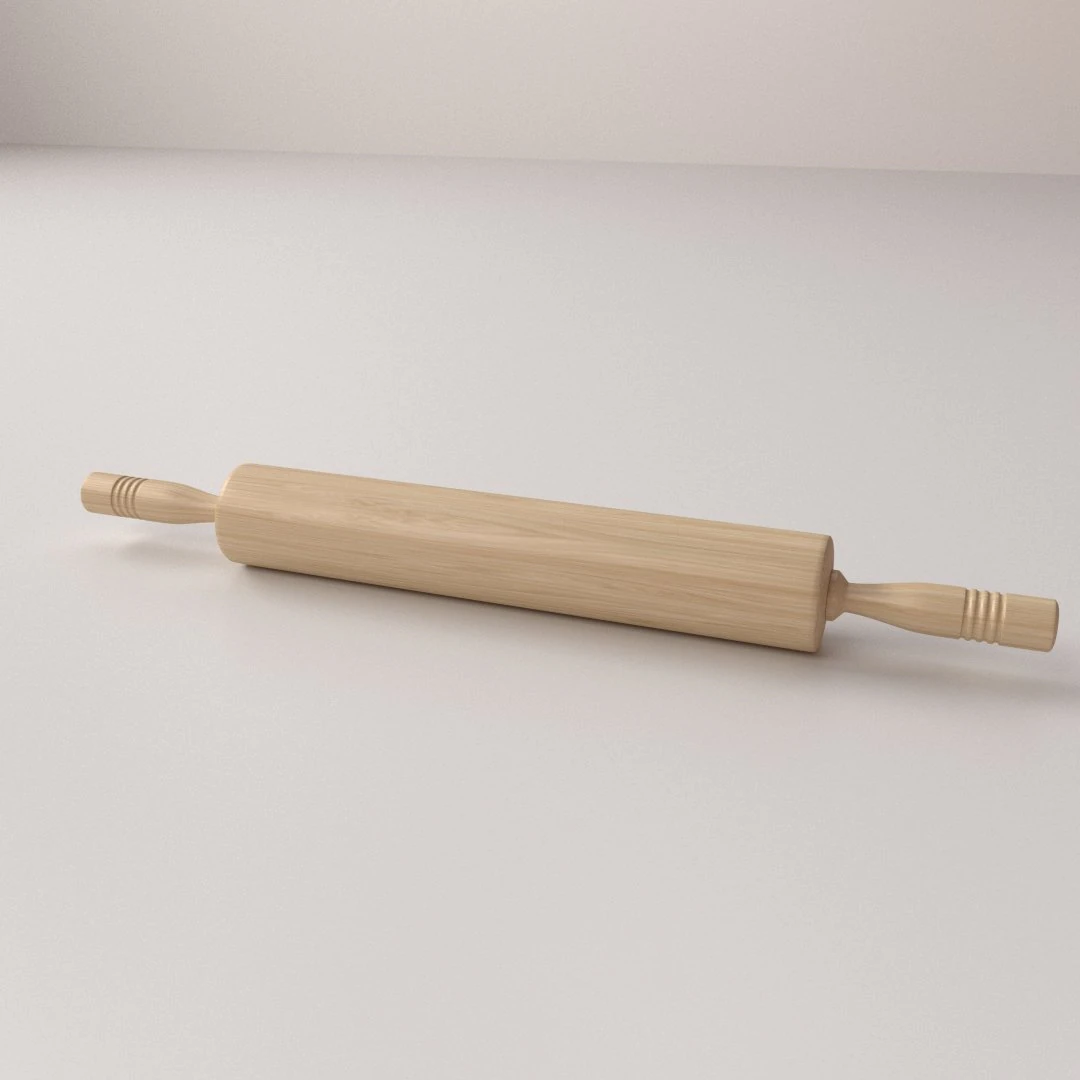 rolling pin 3D Model .c4d .max .obj .3ds .fbx .stl .blend 