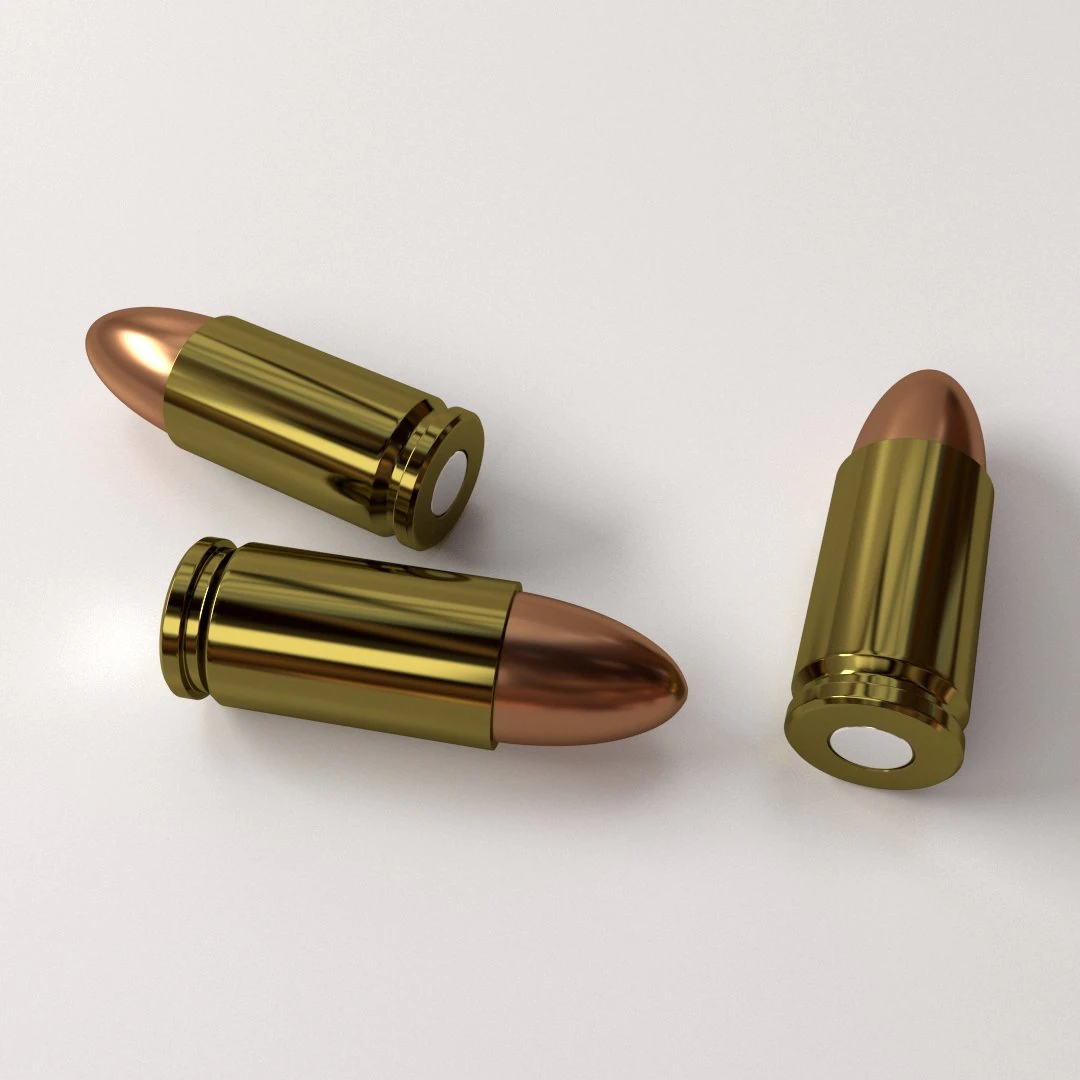 ammunition 9mm parabellum 3D Model .c4d .max .obj .3ds .fbx .stl .blend