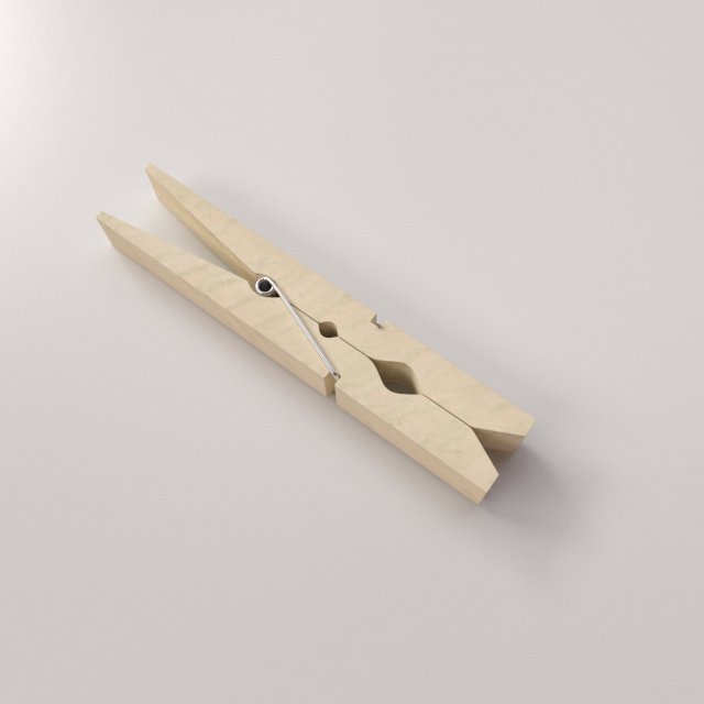 wooden clothespin 3D Model .c4d .max .obj .3ds .fbx .stl .blend 