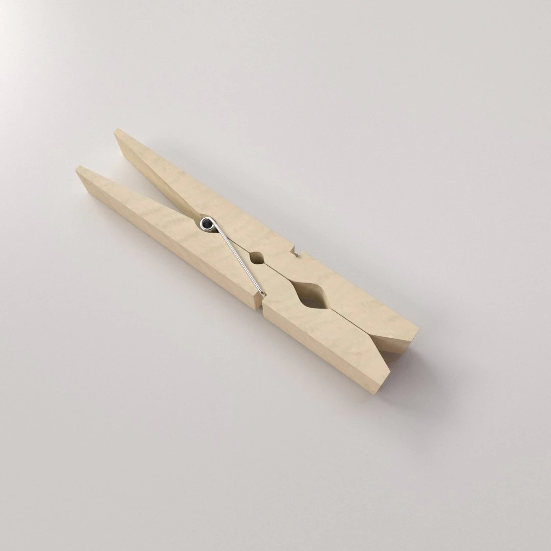wooden clothespin 3D Model .c4d .max .obj .3ds .fbx .stl .blend 