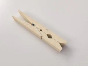 W&auml;scheklammer aus Holz 3D Modell