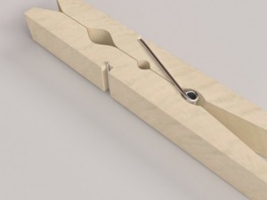 wooden clothespin 3D Model