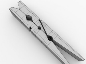 wooden clothespin 3D Model