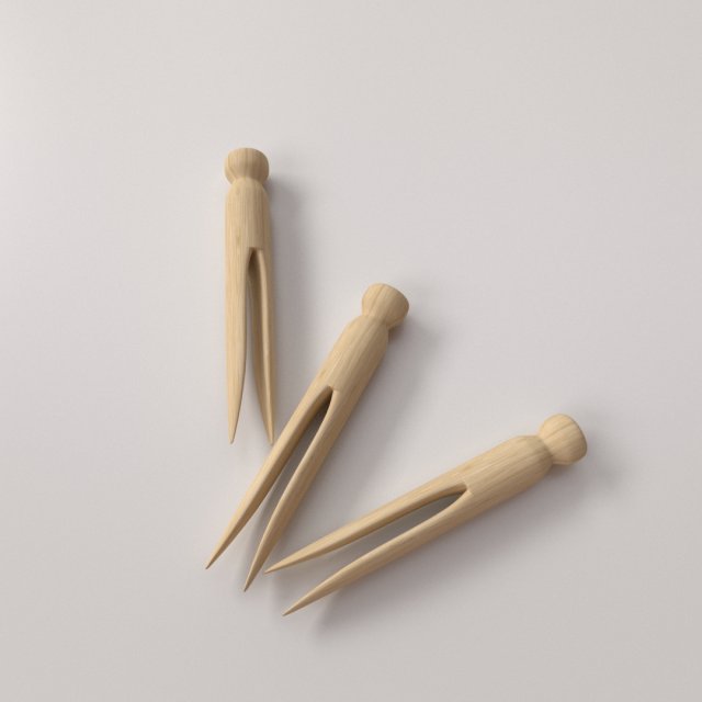wooden clothespin v2 Modèle 3D .c4d .max .obj .3ds .fbx .stl .blend 