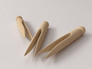 wooden clothespin v2 Modèle 3D