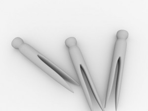 wooden clothespin v2 Modèle 3D