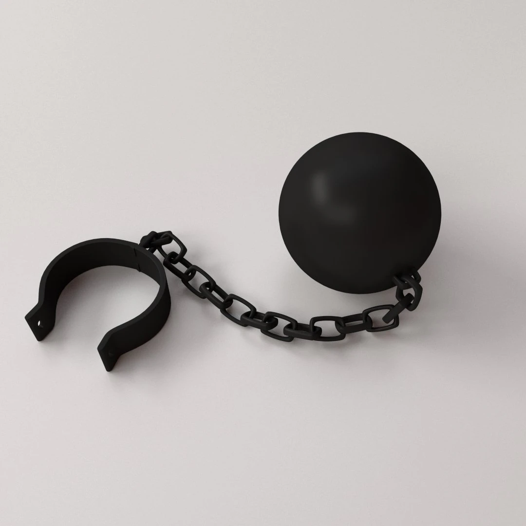 ball and chain 3D Model .c4d .max .obj .3ds .fbx .stl .blend 