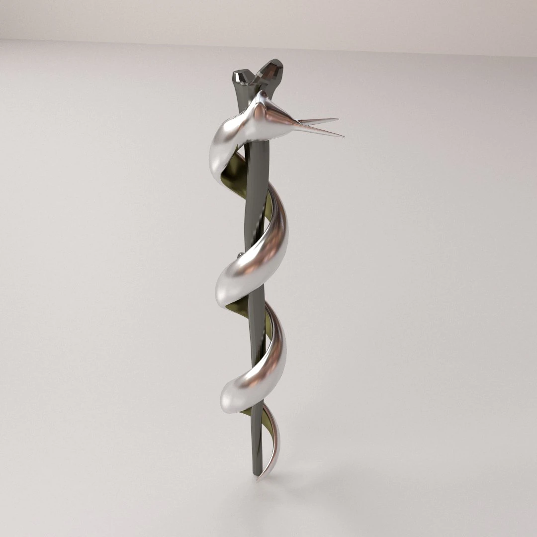 rod of asclepius 3D Model .c4d .max .obj .3ds .fbx .stl .blend