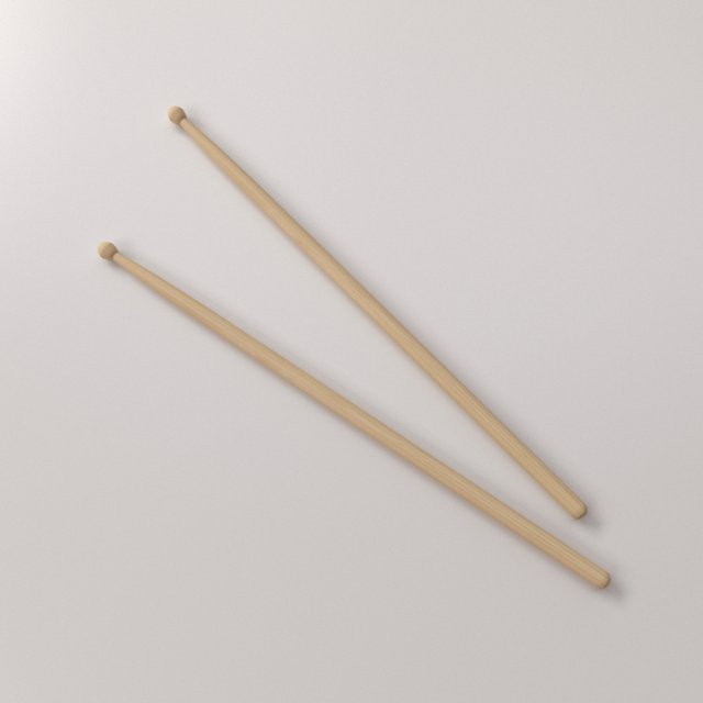 drum sticks Model 3D .c4d .max .obj .3ds .fbx .stl .blend 