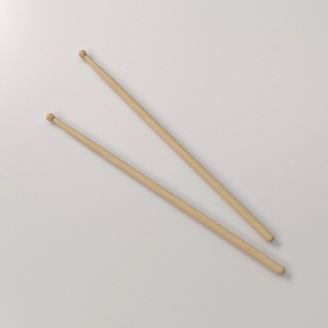 drum sticks 3D Model .c4d .max .obj .3ds .fbx .stl .blend 