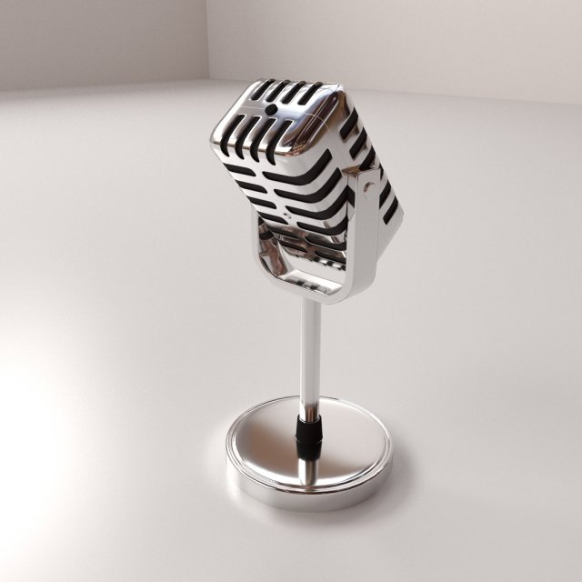 retro microphone v2 3D 모델 .c4d .max .obj .3ds .fbx .stl .blend 
