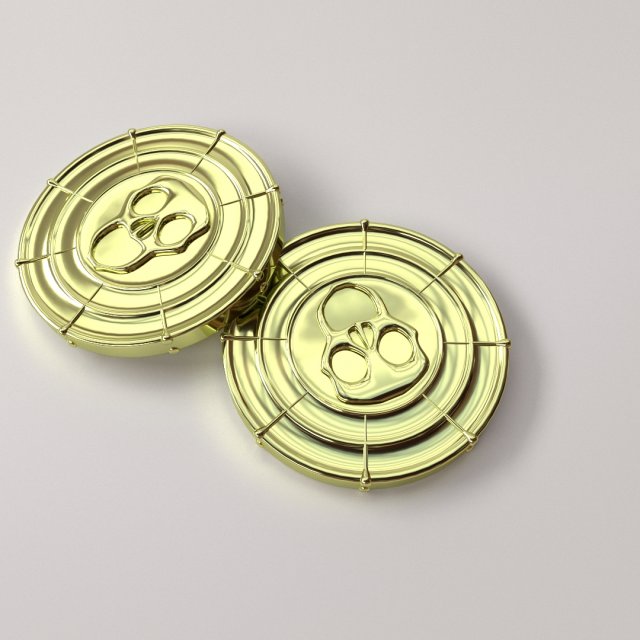 pirate coin 3D Модель .c4d .max .obj .3ds .fbx .stl .blend 