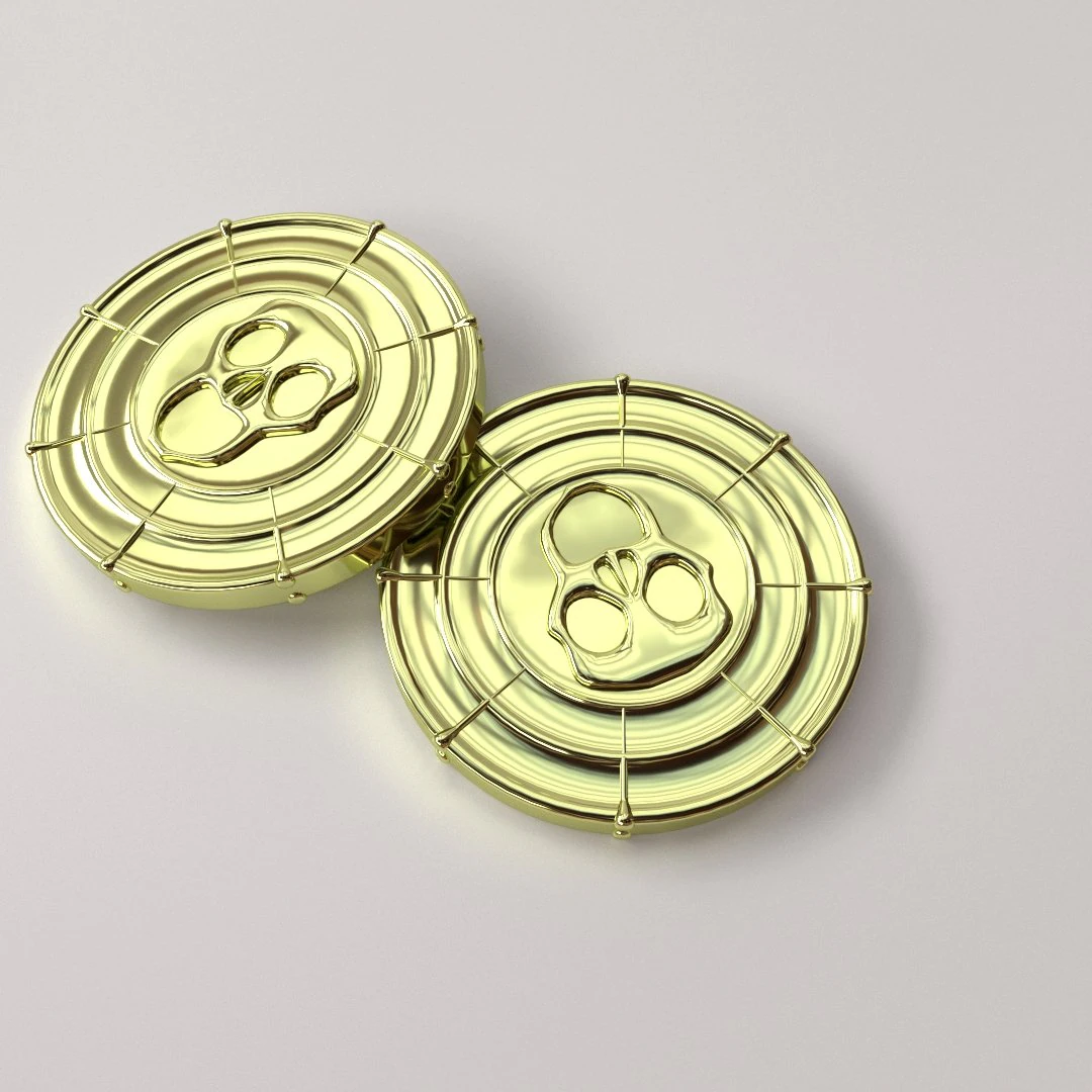 pirate coin 3D Model .c4d .max .obj .3ds .fbx .stl .blend 