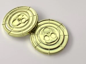 pi&egrave;ce de monnaie pirate Modèle 3D