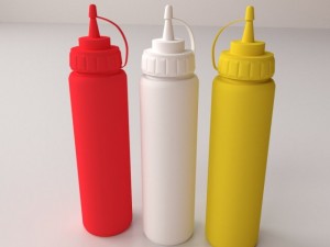 sauce bottles 3D 모델