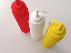 sauce bottles 3D Model
