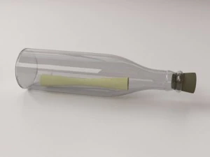 carta em garrafa Modelo 3D