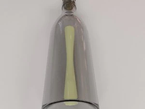letter in bottle 3D Model