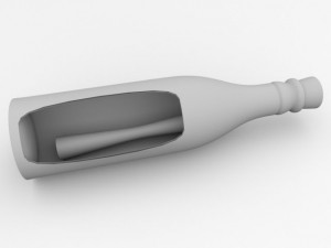 letter in bottle 3D Modell